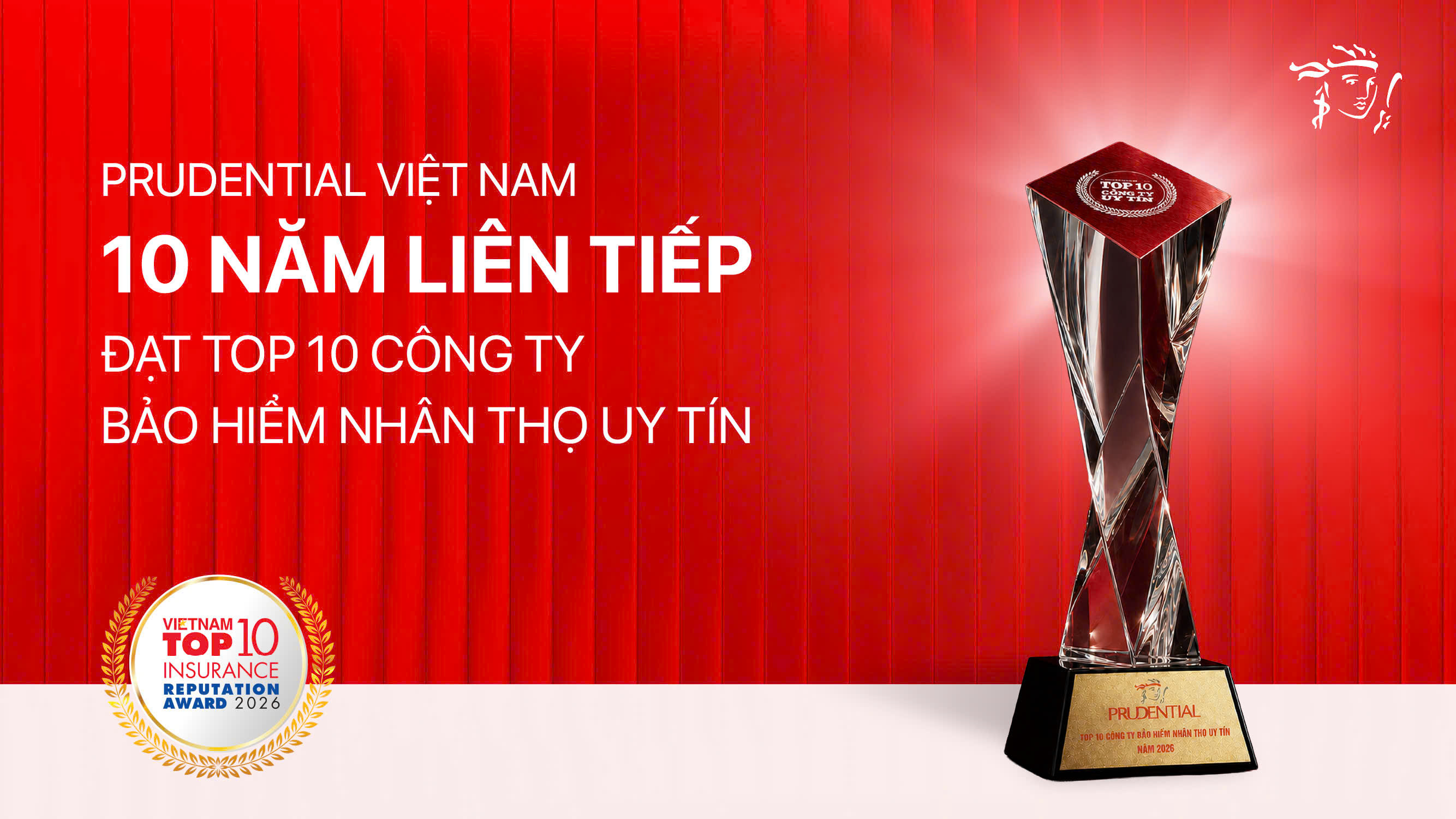 Prudential Việt Nam 10 năm liên tiếp góp mặt trong Top 10 công ty bảo hiểm uy tín